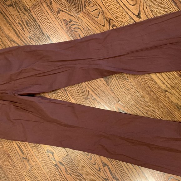 BCBGMaxAzria Chocolate Brown Linen/Rayon Stretch Pants - Size Womans 2 - Picture 3 of 4